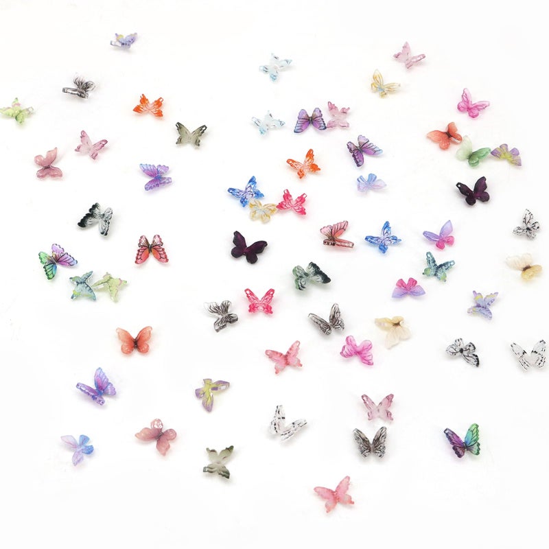 QUPIVA 60Pcs Mini Resin Butterflies  Miniature Dollhouse Accessories Tiny Butterflies for Crafts  Mini Resin Animals Figurines for DIY Fairy Garden Dollhouse Micro Landscaping Decoration - Image 5